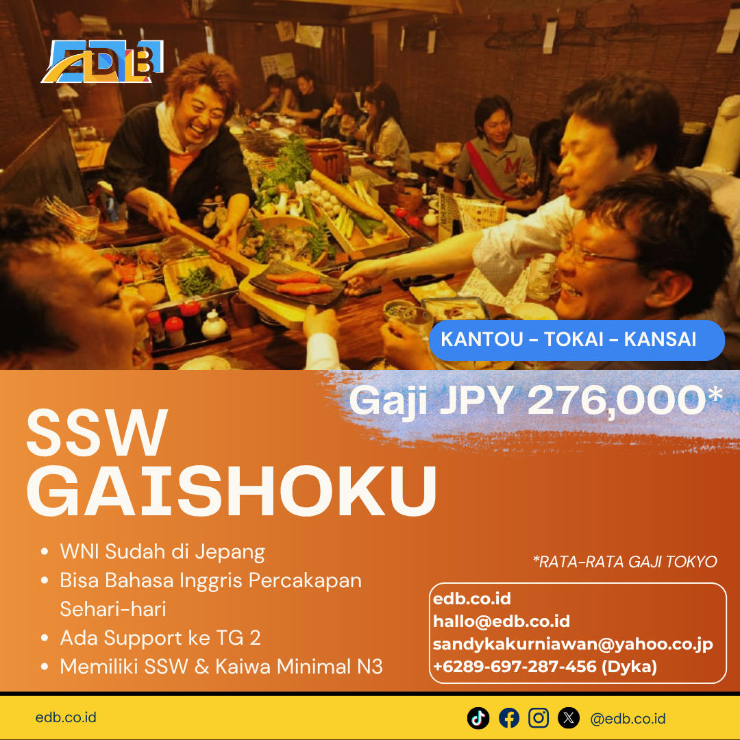 lowongan ssw gaishoku untuk yang sudah di jepang